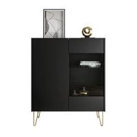 VITRINE EUPHORIA WT97 - Schwarz, Holzwerkstoff (97/122/37cm) - Lookway