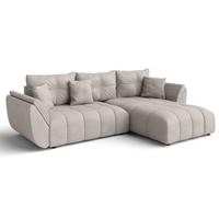ECKSOFA L Form Antalya Beige 280/190/91 cm – mit Bettkasten - Beige/Schwarz, Kunststoff/Textil (280/190cm) - AX Living