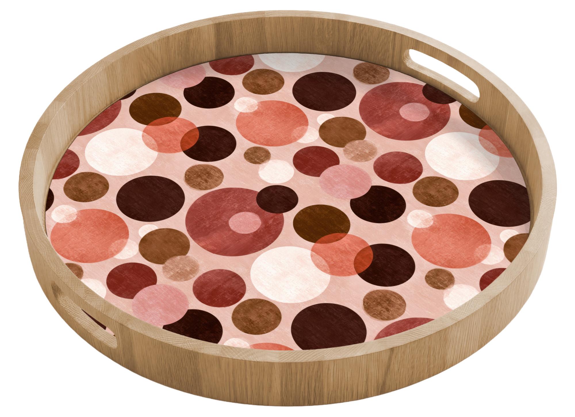 TABLETT Kreise - Modern - Farbenfroh 50x50 cm - Rosa, Holz (50/5/5cm) - OnlyWow
