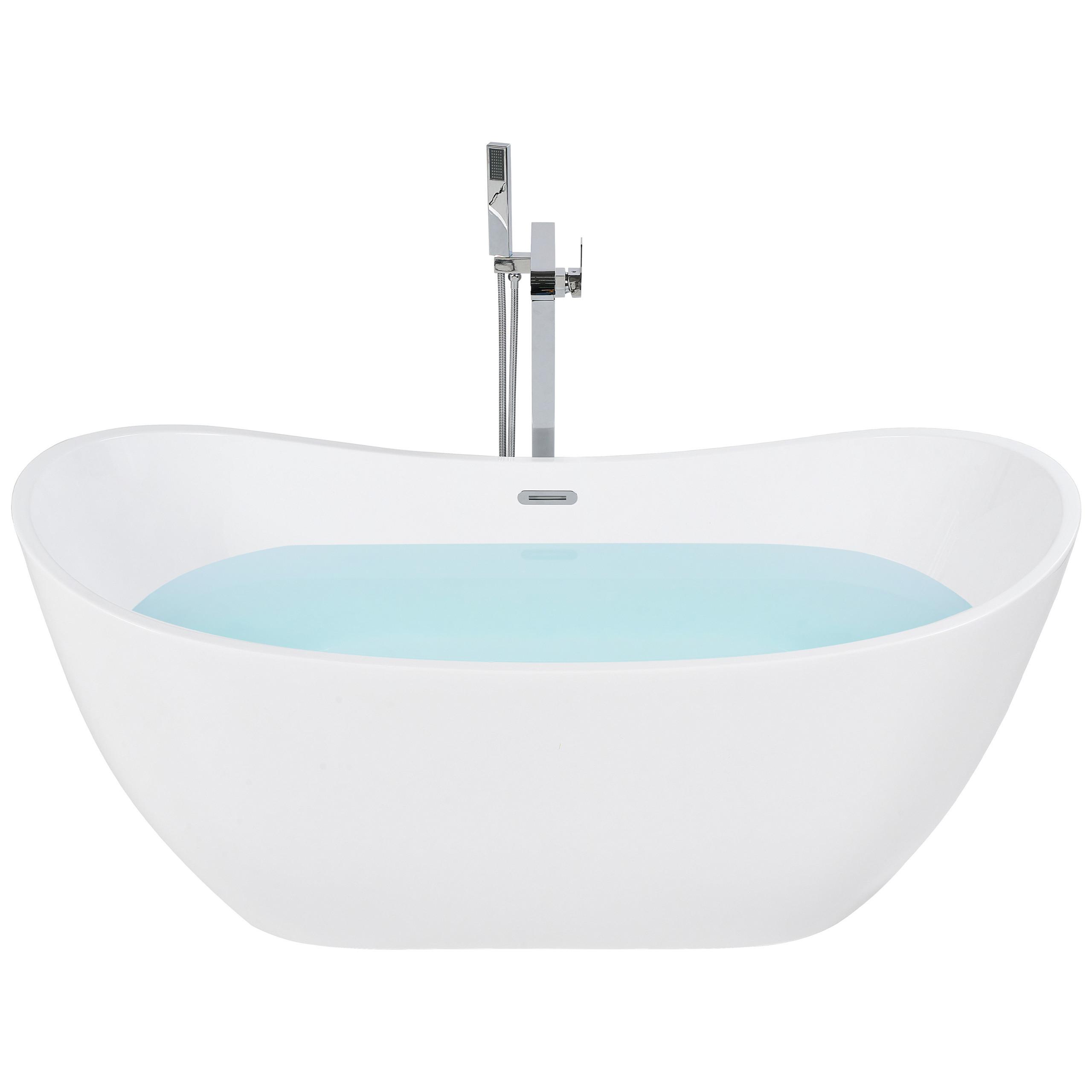 BADEWANNE FREISTEHEND 77x170x72 cm weiß Antigua - Weiß, Kunststoff (77/72/170cm) - Beliani