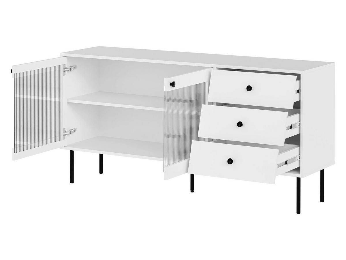 SIDEBOARD Valerio 150 - Goldfarben/Schwarz, Holzwerkstoff/Kunststoff (150/75/39cm) - MIRJAN24