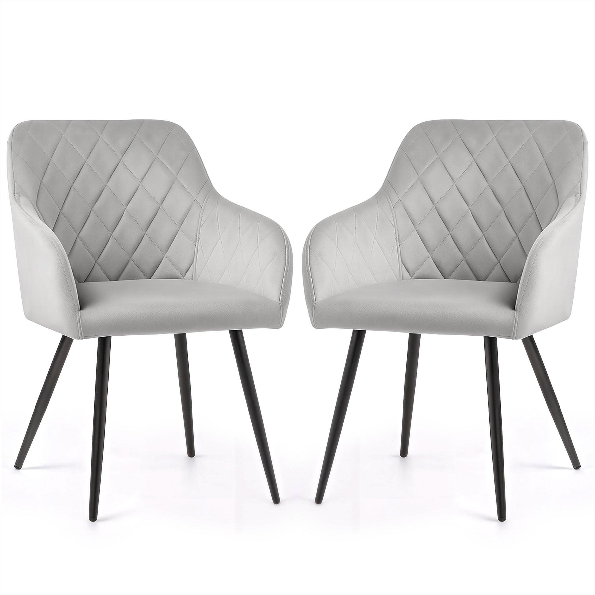 POLSTERSTUHL 2er Set, Metallbeine Grau 54,5/82/58 - Grau, Textil (55/82/52cm) - RAUMHIRSCH FURNITURE