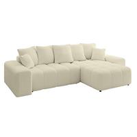 ECKSOFA Ottomane rechts ENIL-L 297x189x68 Beige Bouclé - Hellbraun/Creme, Holzwerkstoff/Kunststoff (189/297cm) - ALTDECOR
