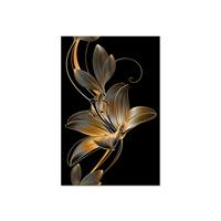KUNSTDRUCK Schwarz 80/120 cm - Goldfarben/Schwarz, Textil (80/120cm) - KUNSTLOFT