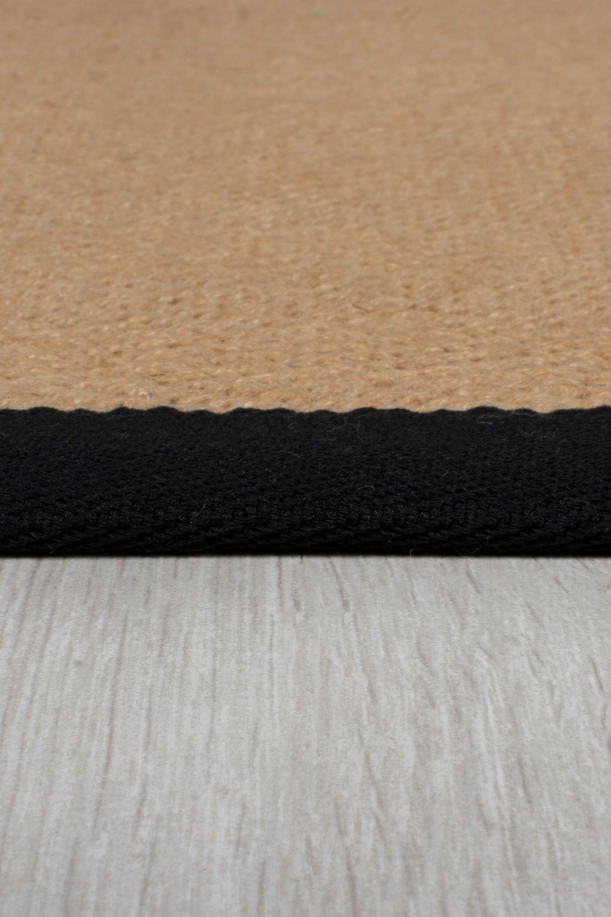 JUTETEPPICH TRENT, geometrisch, Braun-Schwarz, 60 x 230 cm - Schwarz/Naturfarben, Textil (60/230cm) - KADIMA DESIGN