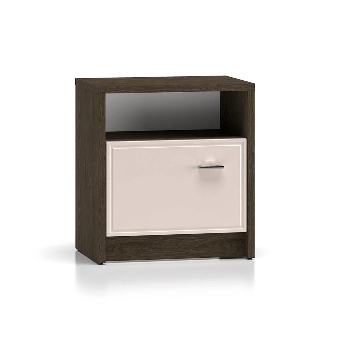 NACHTTISCH Kaius Kaschmir und Dunkles Holz - Beige, Holzwerkstoff (50/54.8/35cm) - Petits-meubles
