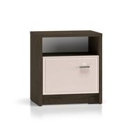 NACHTTISCH Kaius Kaschmir und Dunkles Holz - Beige, Holzwerkstoff (50/54.8/35cm) - Petits-meubles