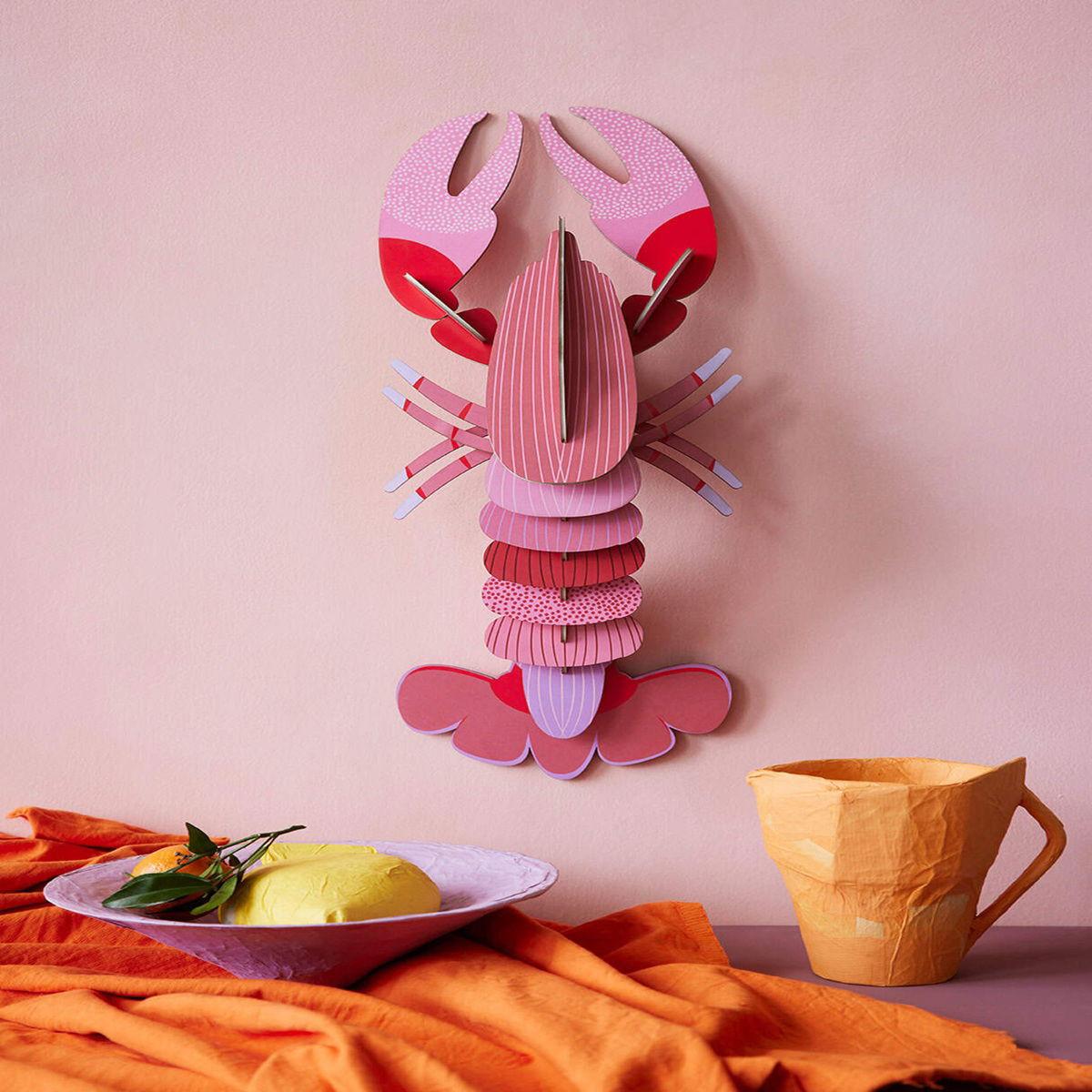WANDDEKO Papier-Hummer 15/61 cm - Multicolor, Wellpappe (15/61/23cm) - Studio Roof
