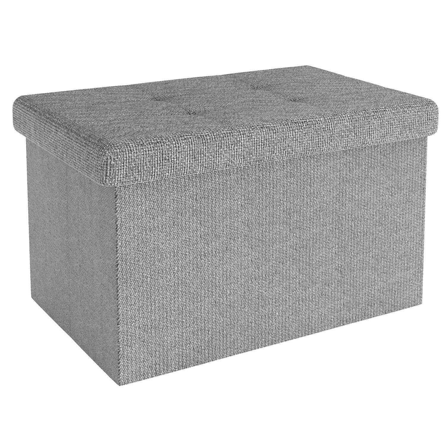 SITZBANK Faltbar mit Stauraum 49/30/30 cm (Grau) - Grau, Textil (30/30/49cm) - Intirilife