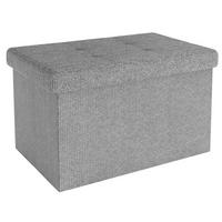 SITZBANK Faltbar mit Stauraum 49/30/30 cm (Grau) - Grau, Textil (30/30/49cm) - Intirilife