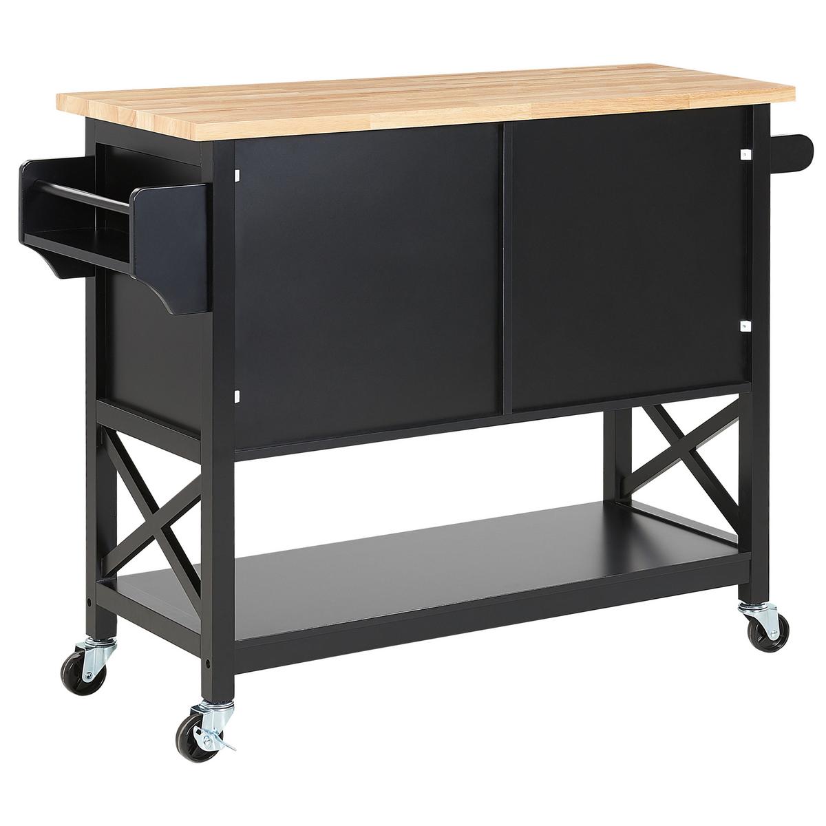SERVIERWAGEN Schwarz Mele - Schwarz/Braun, Holz/Holzwerkstoff (102/90/44cm) - Beliani