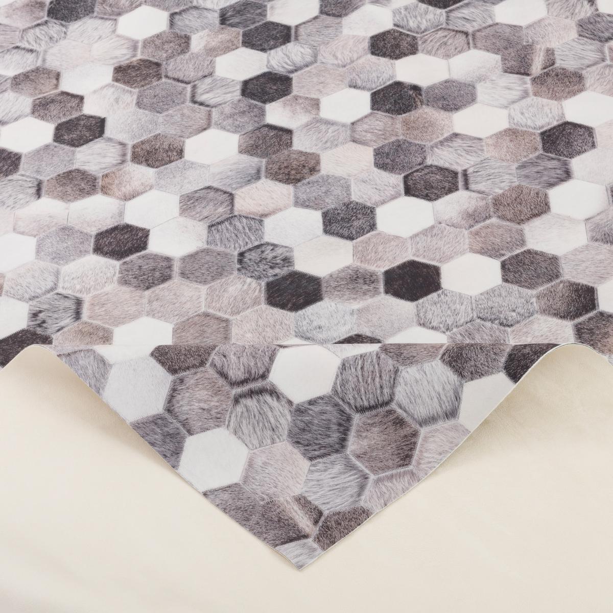 KUNSTFASER PATCHWORK TIERFELL PIXEL - Beige/Grau, Textil (160/230cm) - Pergamon