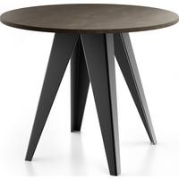 ESSTISCH Glory runder ausziehbarer, Dunkelgrauer Chicago Beton 90-130/100/76 cm - Dunkelgrau/Schwarz, Holzwerkstoff/Metall (90/130/76cm) - WFL GROUP