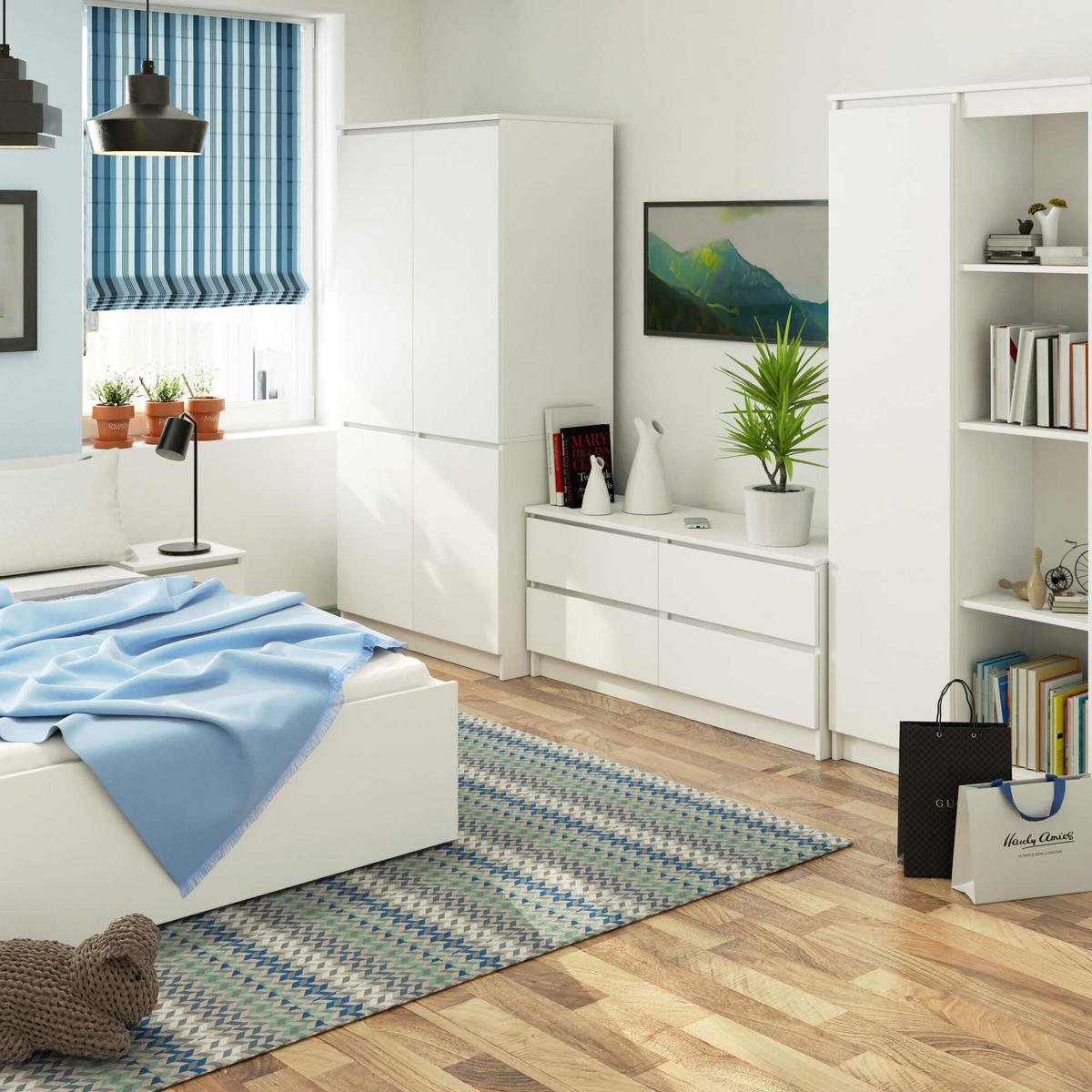 KLEIDERSCHRANK Weiß 180/90/51 - Weiß, Holzwerkstoff (90/180/51cm) - RAUMHIRSCH FURNITURE