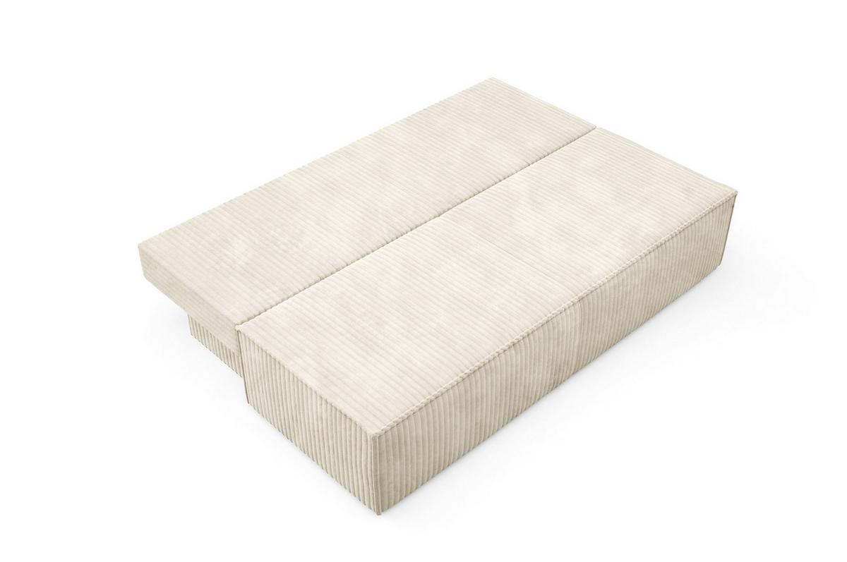 BETTSOFA TESSO Ecru Kordstoff mit Schlaffunktion - Ecru, Holz (202/74/94cm) - MASSENO