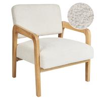 SESSEL Bouclé Cremeweiß Hjo - Hellbraun/Weiß, Textil (61/76/68cm) - Beliani