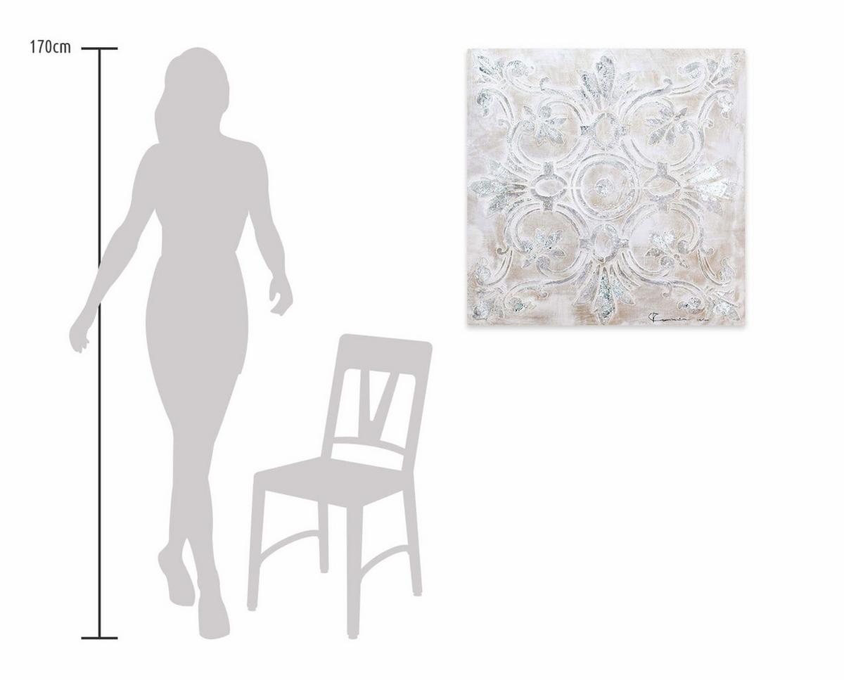 ACRYLBILD HANDGEMALT 80/80 cm - Grau, Holz/Textil (80/80cm) - KUNSTLOFT