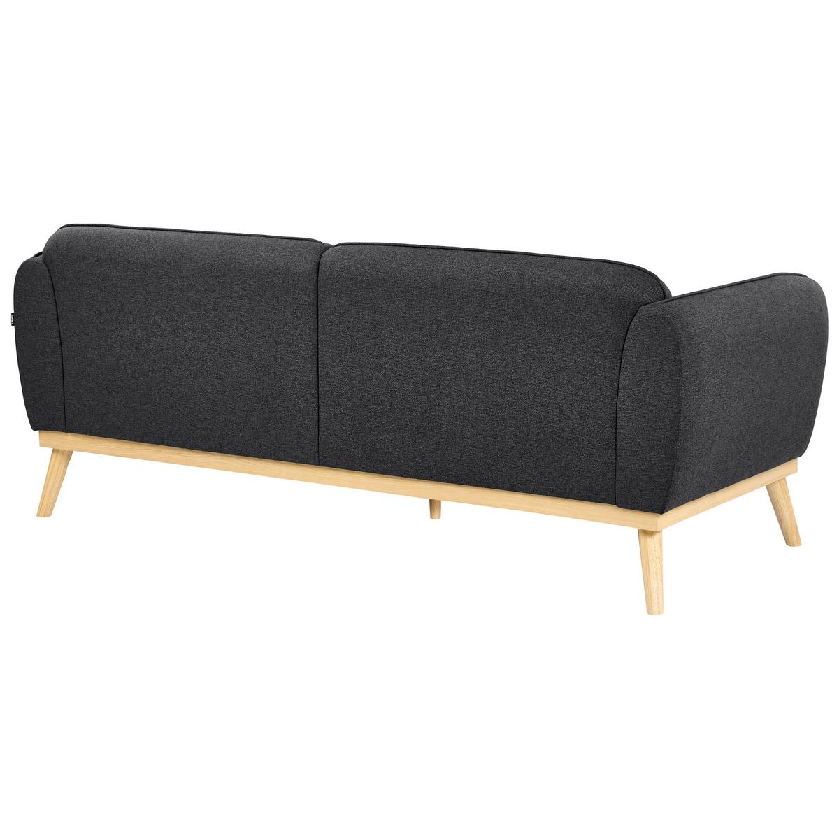 SOFA-SET 5-Sitzer Stoff Schwarz Ljung - Hellbraun/Schwarz, Textil (210/82/82cm) - Beliani