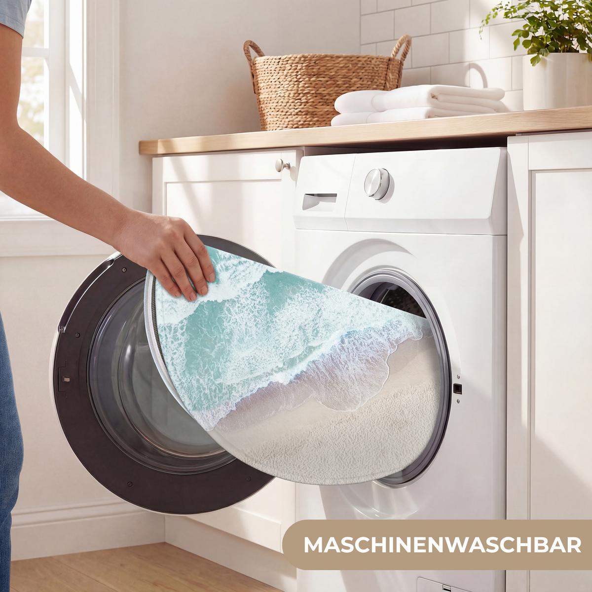WC-VORLEGER Strand - Meer - Natur - Sommer Toilettenteppich 70x70 cm - Türkis, Textil (70/1cm) - OnlyWow