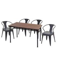 ESSZIMMER-SET Schwarz, Grau - Schwarz/Grau, Holz (120/115/70cm) - MCW
