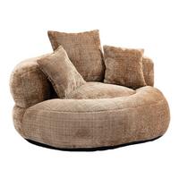 SITZSACK in Chenille mit 3 Kissen - Taupe, Textil (108/52/108cm) - Urban Meuble