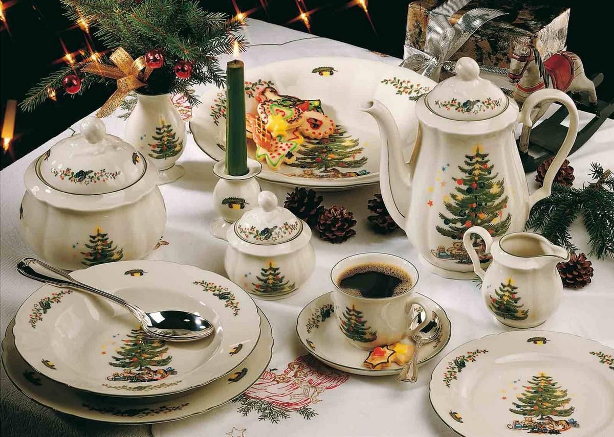 MILCHKÄNNCHEN Marieluise Weihnachten weiß-grün 180 ml - Weiß/Grün, Keramik (0.18L) - Seltmann Weiden