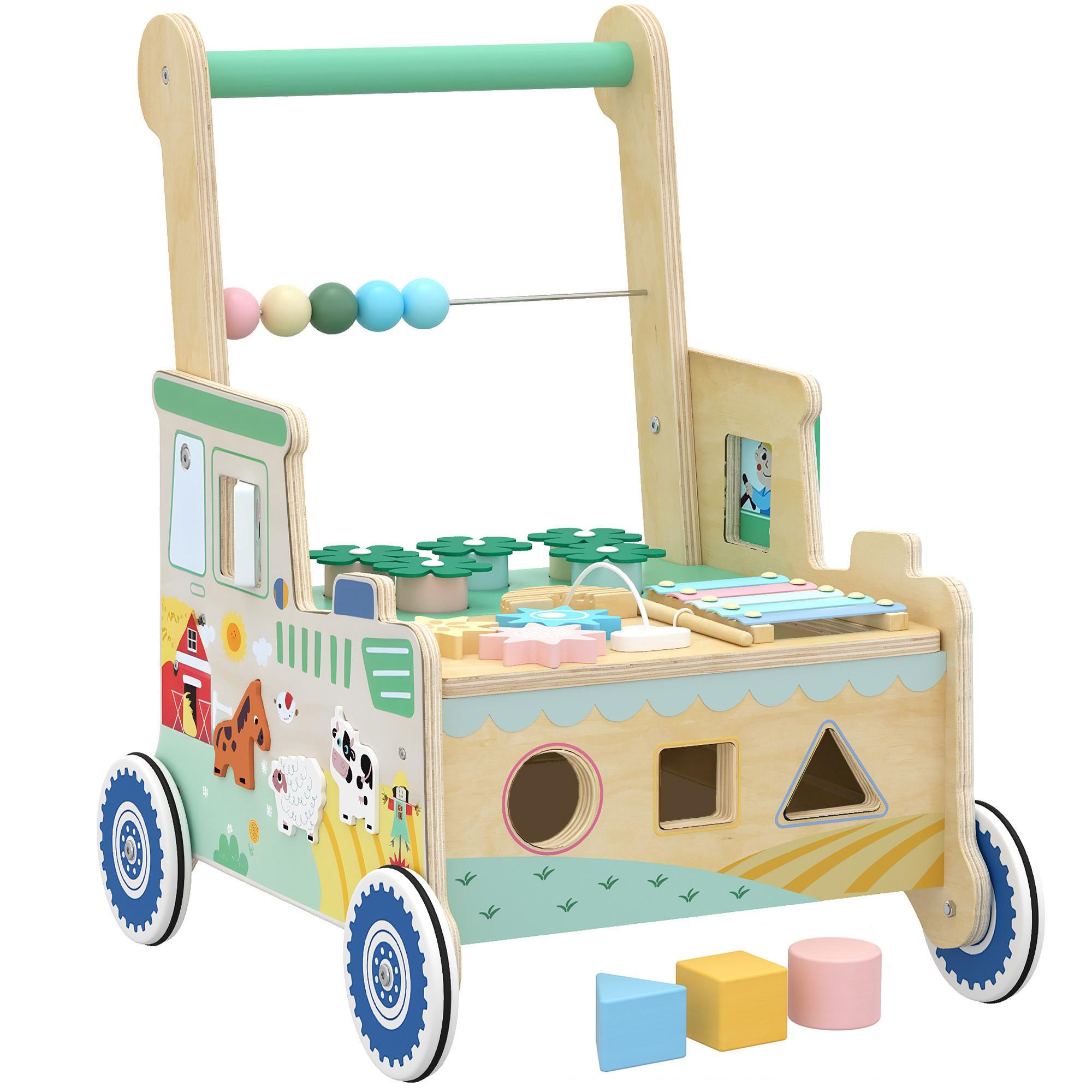 BABY-LAUFLERNWAGEN Mehrschichtplatte Grün - Grün, Holzwerkstoff (31.5/47/41cm) - AIYAPLAY