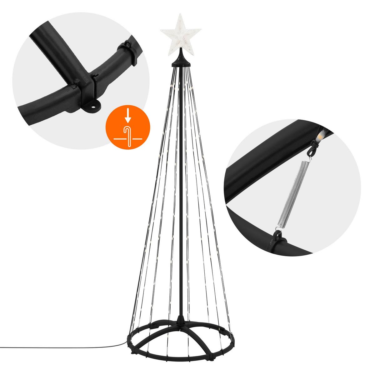 LED WEIHNACHTSBAUM Außen 150 cm 154 LED Metall - Schwarz, Metall (150cm) - ECD-Germany