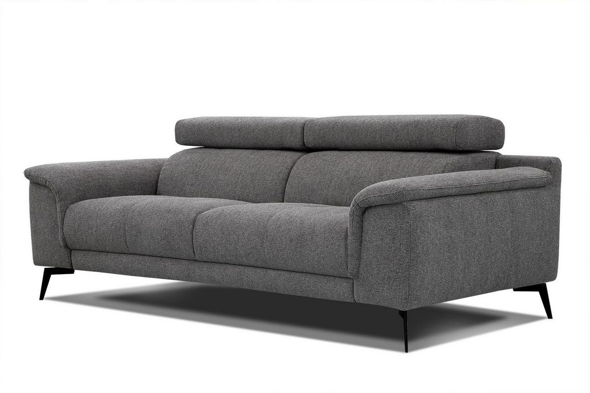 SOFA FIERO 3-Sitzer, dunkelgrau - Dunkelgrau/Schwarz, Holzwerkstoff/Textil (212/82/103cm) - Wozimo
