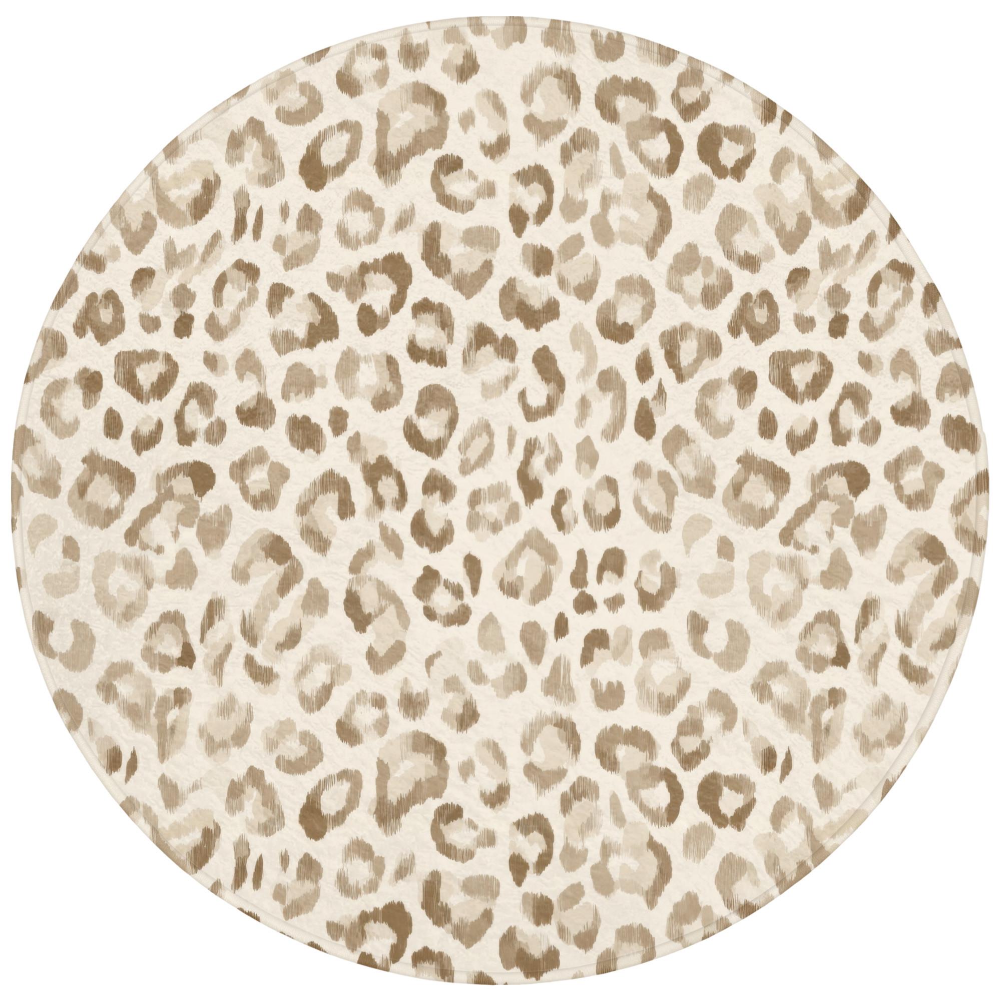 BADEMATTE Leopard - Klassisch - Beige Badvorleger 70x70 cm - Hellbraun, Textil (70/70cm) - OnlyWow