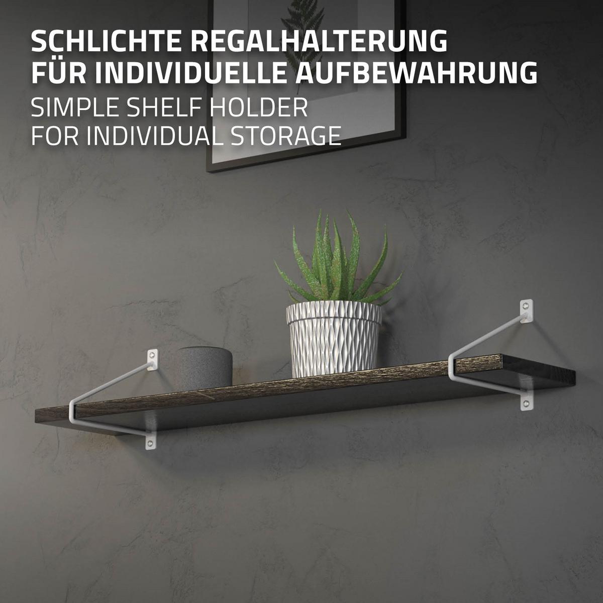 REGALHALTERUNG 4er Set - Weiß, Metall (2.3/18/22cm) - ML-DESIGN