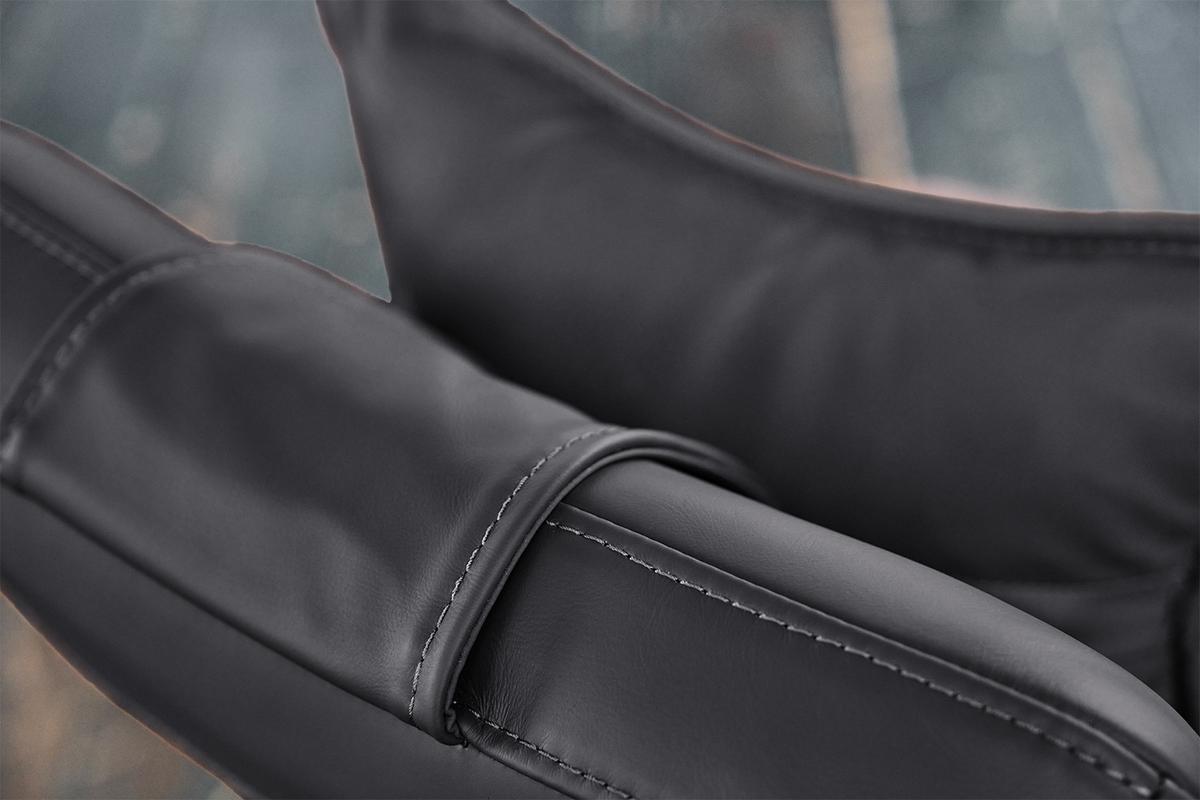 RELAXLIEGE CAVAL Schwarz Leder - Silberfarben/Schwarz, Leder/Metall (79/95/157cm) - KAWOLA