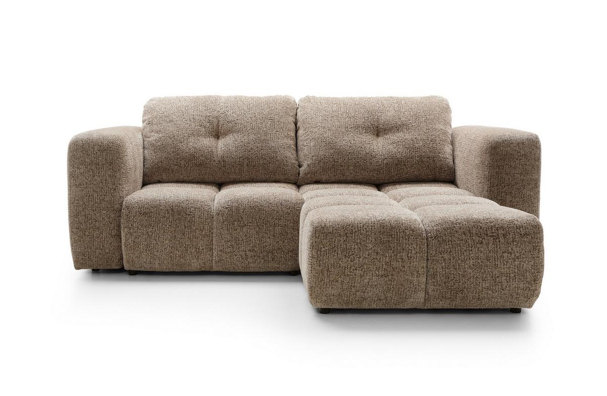ECKSOFA ARTE 01 Braun Chenille mit Schlaffunktion - Braun, Holz (245/177cm) - MASSENO
