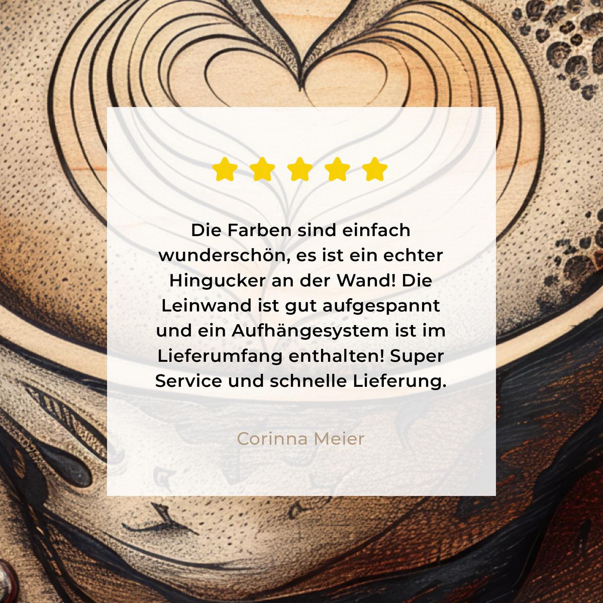 LEINWANDBILD Kaffee - Vintage - Braun - Tasse - Holz Wandbild Wohnzimmer 50x50 cm - Braun, Textil (50/50cm) - MuchoWow