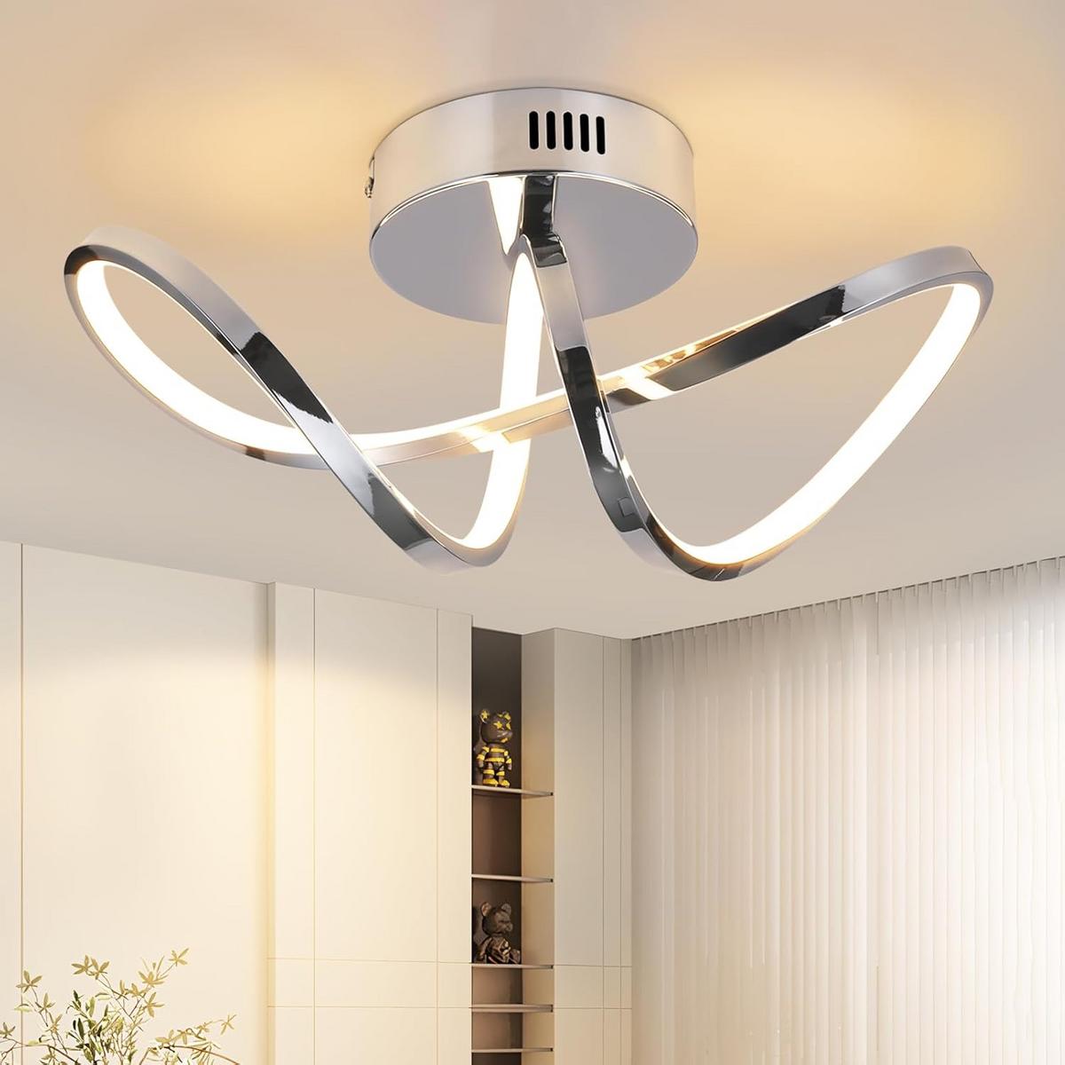LED-DECKENLEUCHTE Kesselhainbach 14.5/17.0/34.0 cm - Edelstahlfarben, Metall (34/14.5/17cm) - ZMH