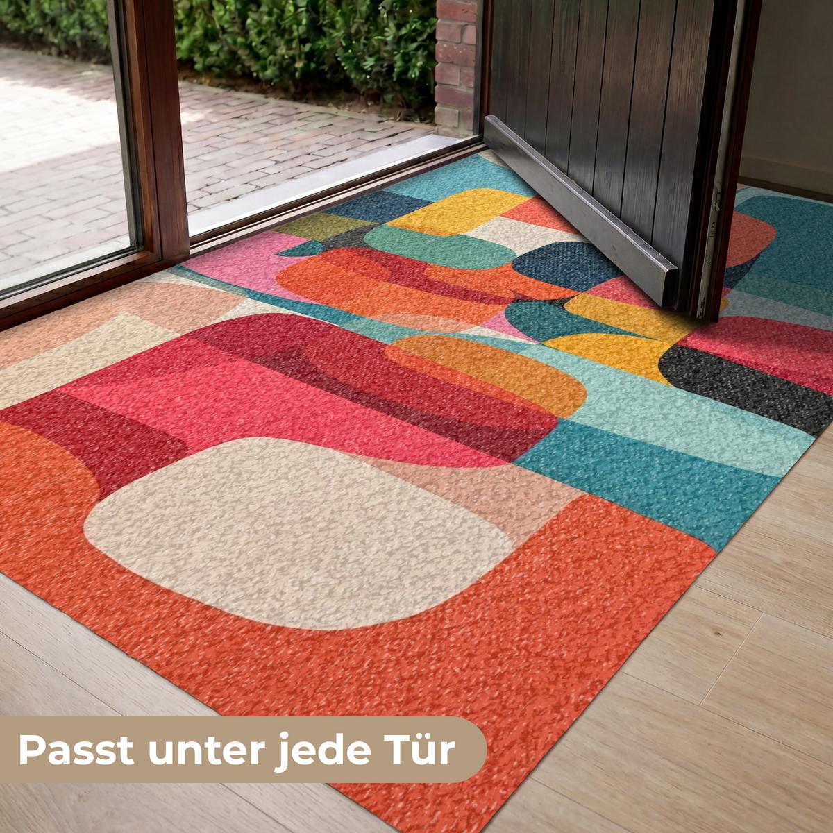 FUSSMATTE Formen - Bunt - Abstrakt - Flugzeuge Sauberlaufmatte 150x90 cm - Multicolor, Kunststoff (150/0.4cm) - MuchoWow