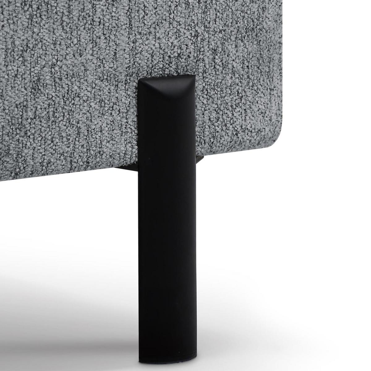ECKSCHLAFSOFA Sora Mini mit verstellbaren Kopfstützen und Schlaffunktion, Chenille-Stoff, Grau, Links - Schwarz/Grau, Textil (285/190cm) - Beautysofa