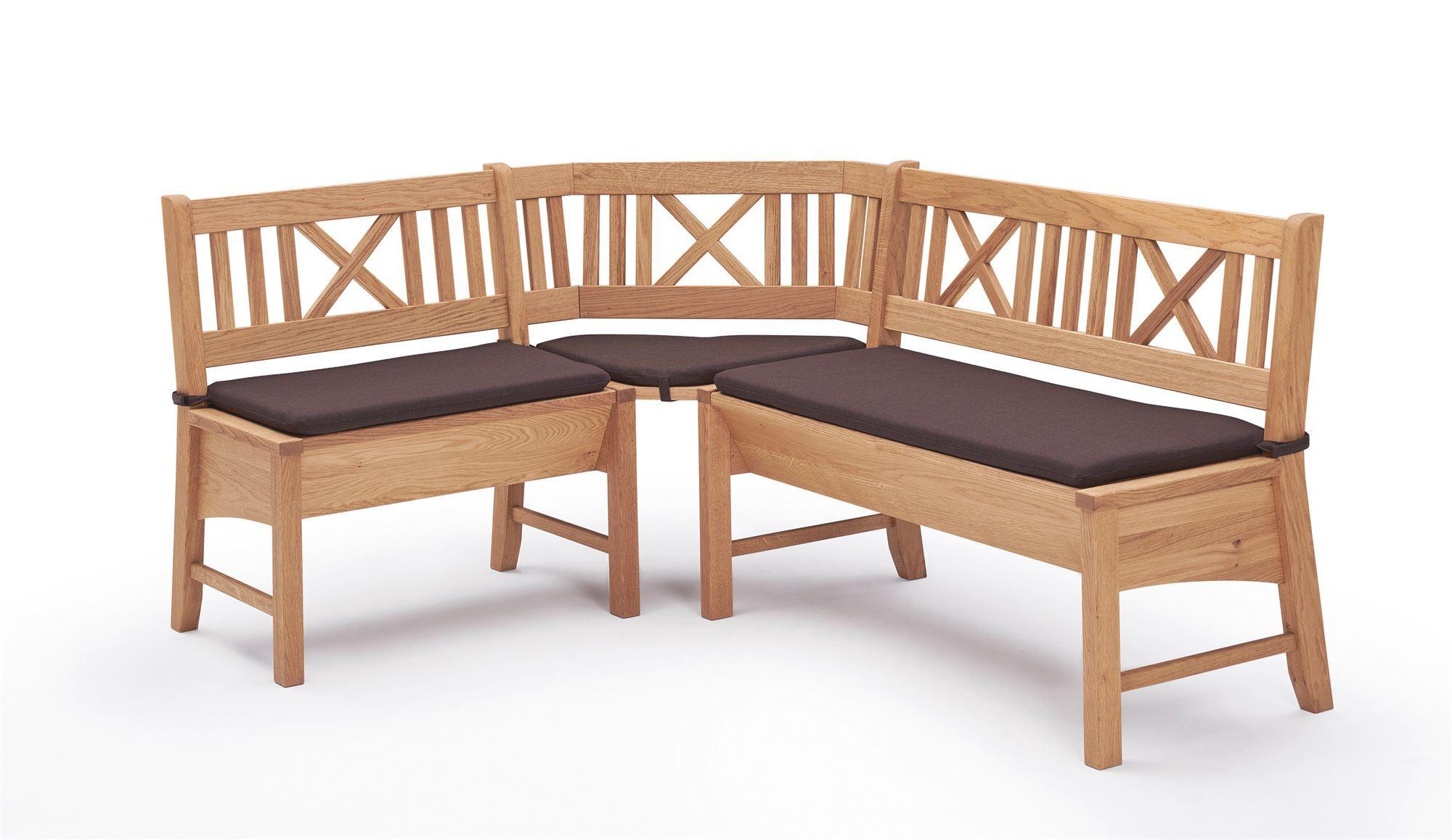 ECKBANK Deborah 204 x 224 x 87 Massivholz Buche lackiert/Dunkelbraun - Buchefarben/Braun, Holz (204/224cm) - 58aufmkessel