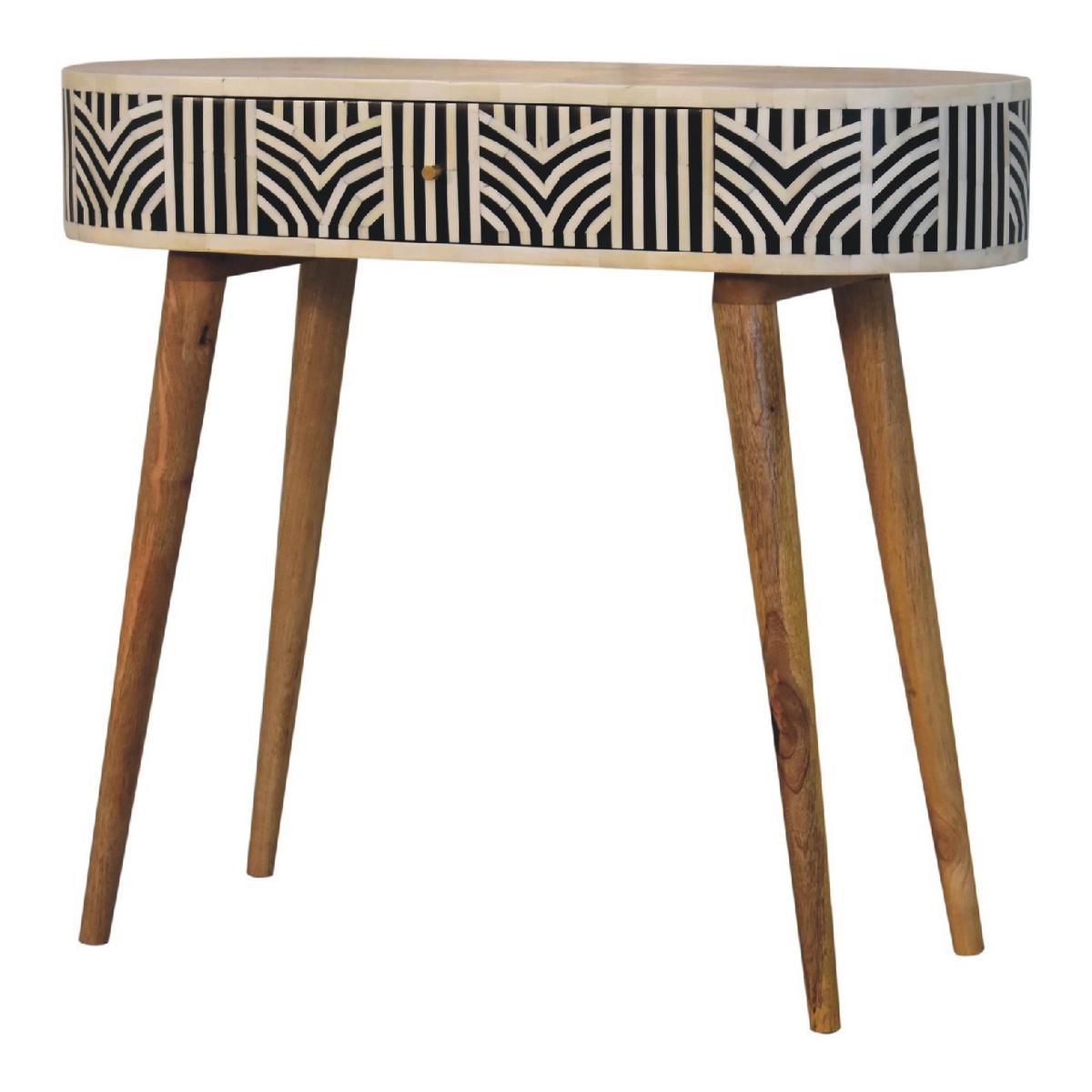 KONSOLENTISCH Edessa, 1 Schublade, Nordische Beine, Wchwarz und Weiß, Eichenholzoptik - Eichefarben/Messingfarben, Holz/Metall (35/90/78cm) - Artisan Furniture