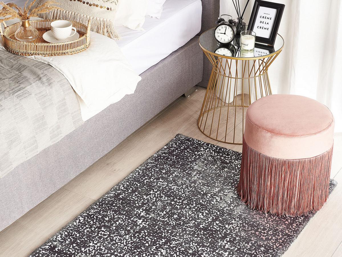 KURZFLOR-TEPPICH Esel 150/80 cm - Grau, Naturmaterialien (80/150cm) - Beliani