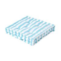 SITZKISSEN blau-weiß gestreift 40/40/8 cm - Blau, Textil (40/40/8cm) - Homescapes