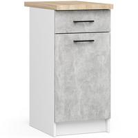 UNTERSCHRANK Weiß, Beton 85/40/46 - Hellgrau/Weiß, Holzwerkstoff (40/85/46cm) - RAUMHIRSCH FURNITURE