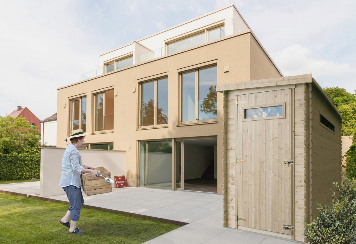 HOLZ-GARTENHAUS - B144xL239xH198 cm/ 2.63 m2 M306A - Beige, Holz (144/198/239cm) - Timbela