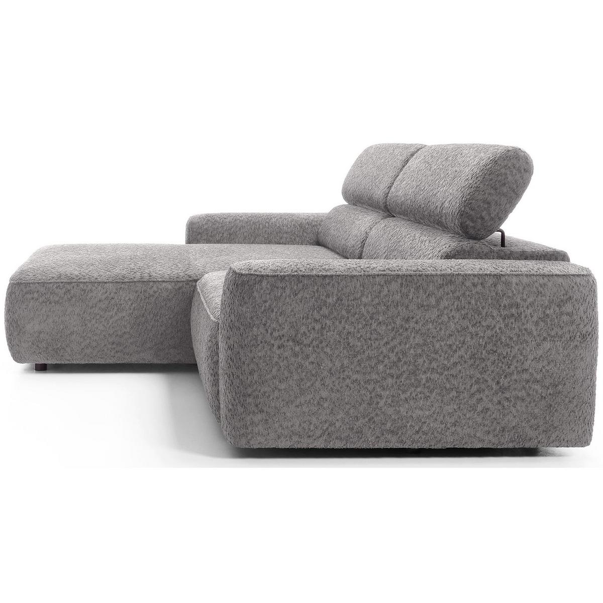 ECKSOFA Fando Hellgrau Chenille - Hellgrau/Schwarz, Kunststoff/Textil (252/182cm) - Selsey