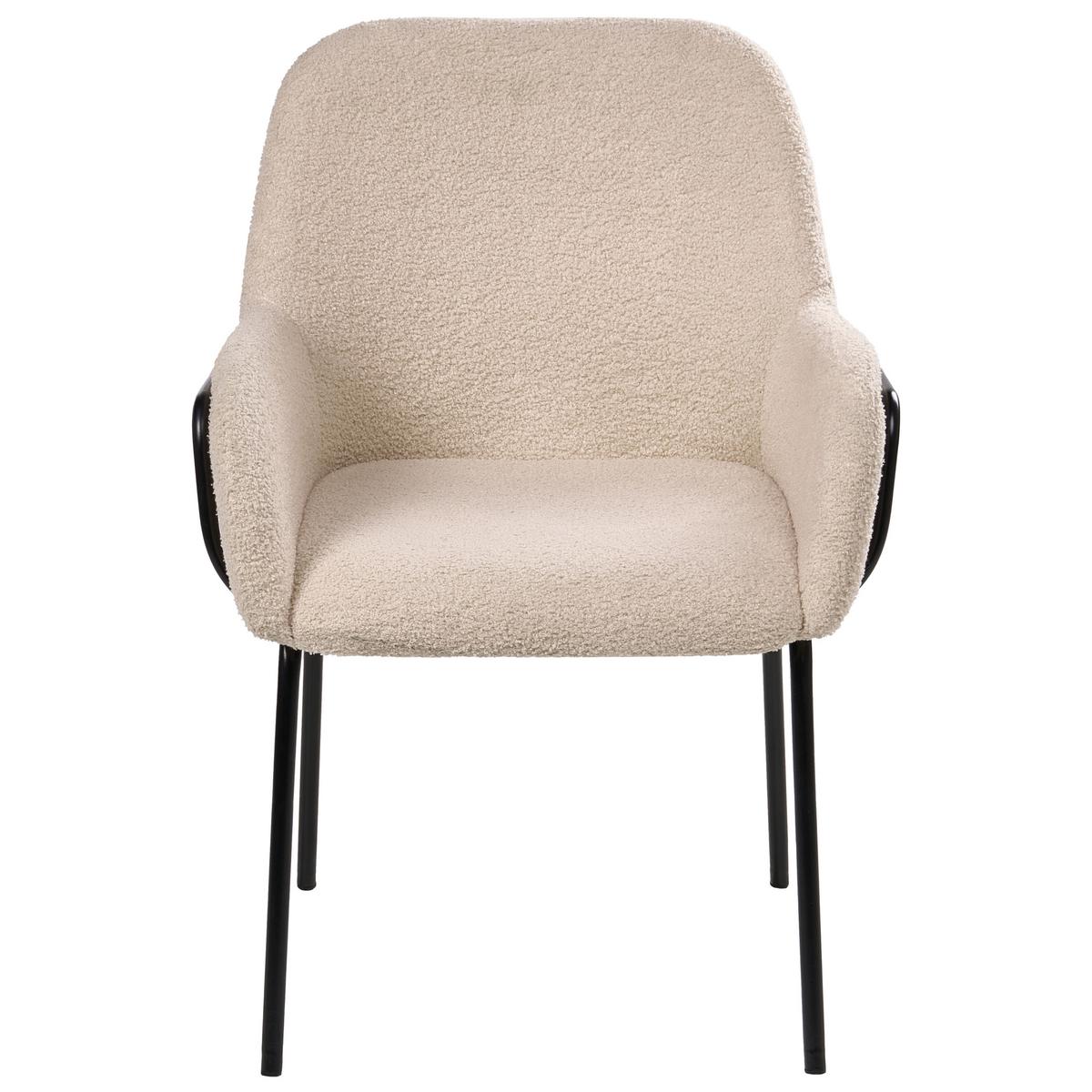 ESSZIMMERSTUHL Bouclé Hellbeige Algona - Beige, Textil (61/84/57cm) - Beliani