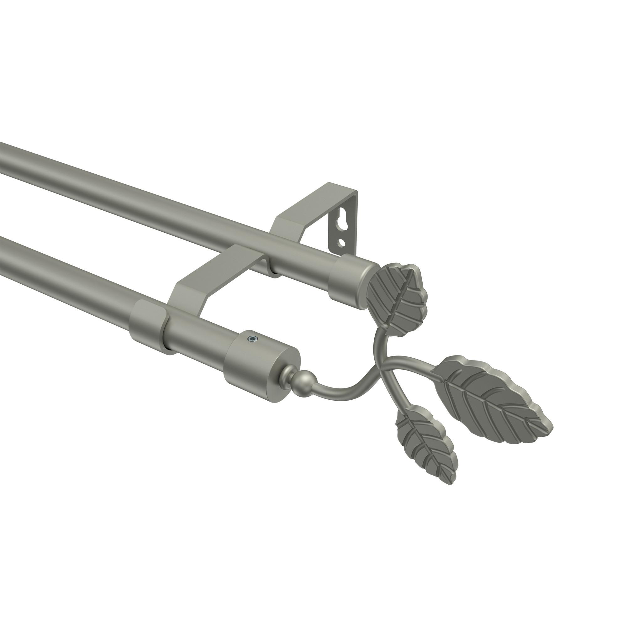 GARDINENSTANGE Olymp Alessia 160 cm, 2-läufig (ohne Ringe), 16 mm Ø Chrom matt - Chromfarben/Nickelfarben, Metall (160cm) - INTERDECO