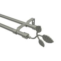 GARDINENSTANGE Olymp Alessia 100 cm, 2-läufig (ohne Ringe), 16 mm Ø Chrom matt - Chromfarben/Nickelfarben, Metall (100cm) - INTERDECO