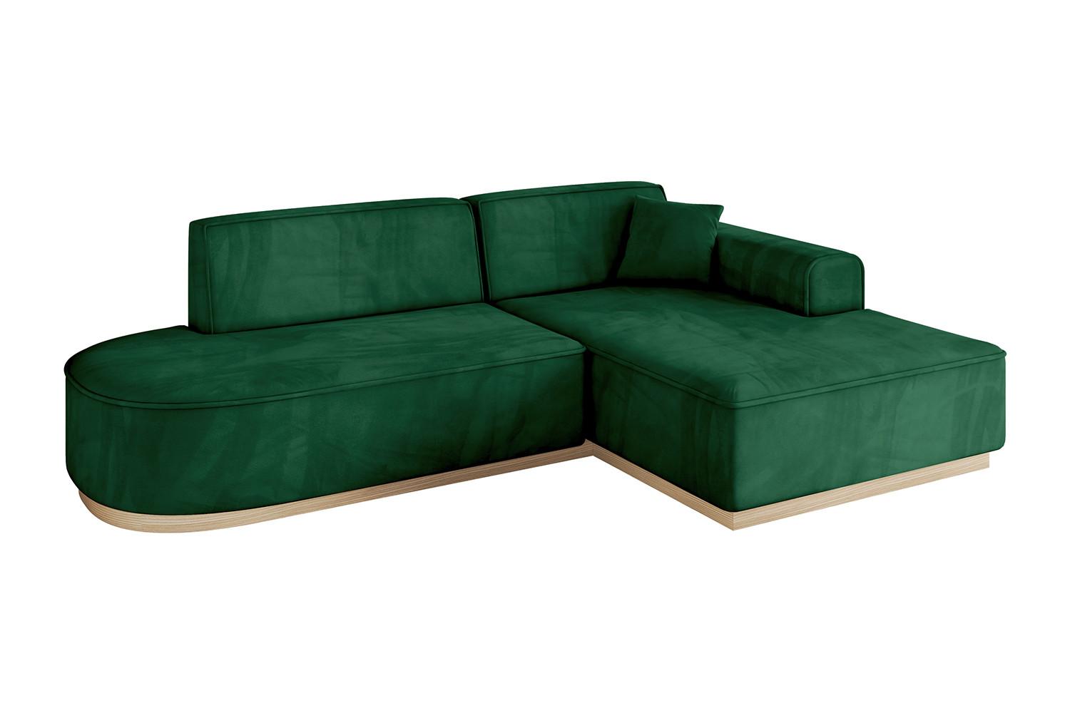 ECKSOFA Ottomane Rechts IREA-L1 - 234x171x83 cm Grün - Grün, Holzwerkstoff/Textil (171/234cm) - ALTDECOR