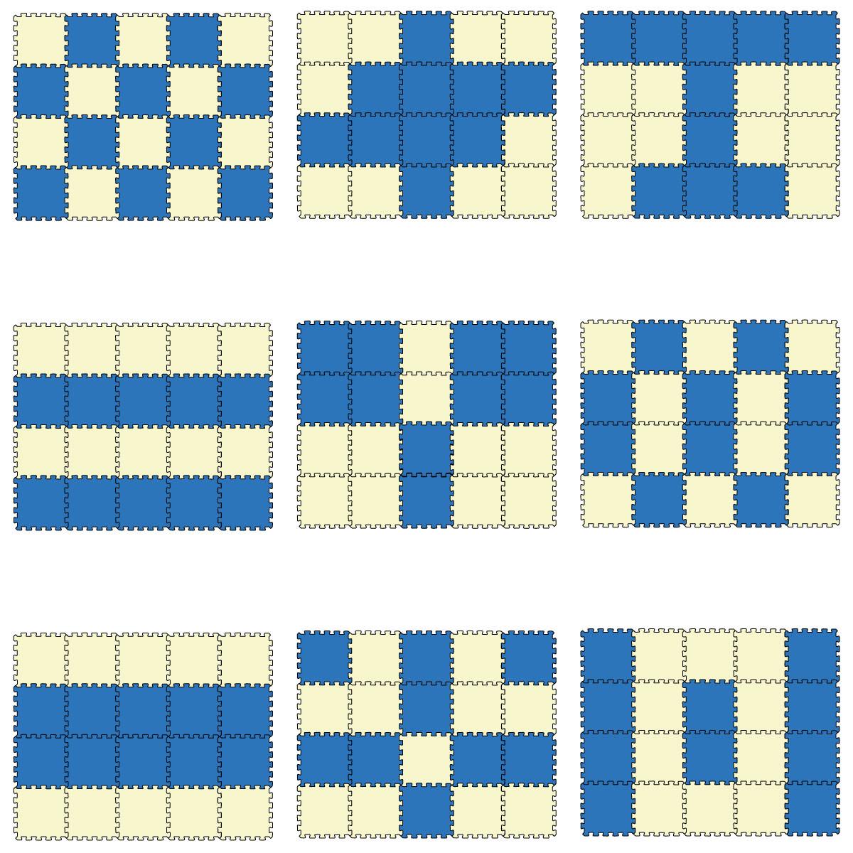 SPIELMATTE ab Null - 180/90/1 cm Puzzlematte Beige - Blau/Beige, Kunststoff (30/30cm) - Littletom