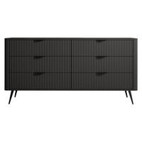 KOMMODE Lante 6S - Dunkelgrau/Schwarz, Holzwerkstoff/Metall (164/82/38cm) - MIRJAN24